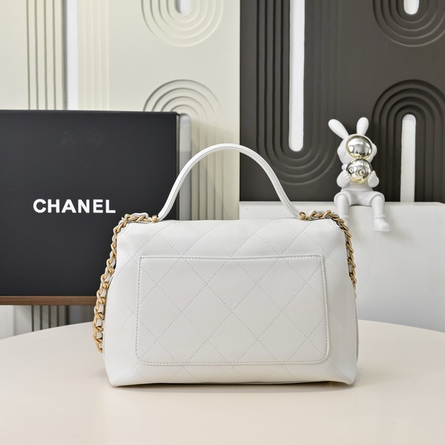 Chanel SMALL FLAP BAG WITH TOP HANDLE AS5467 WHITE
