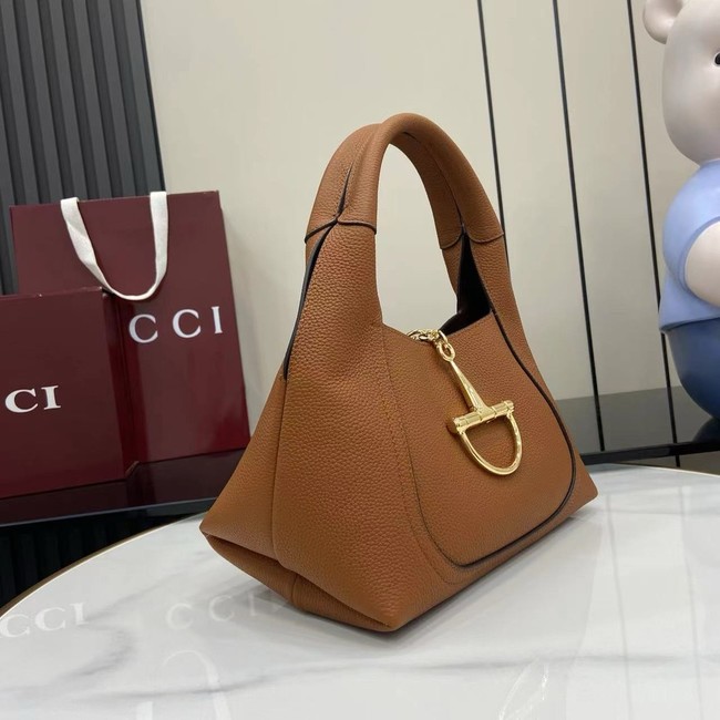 GUCCI SOFTBIT MEDIUM TOP HANDLE BAG 837467 Brown