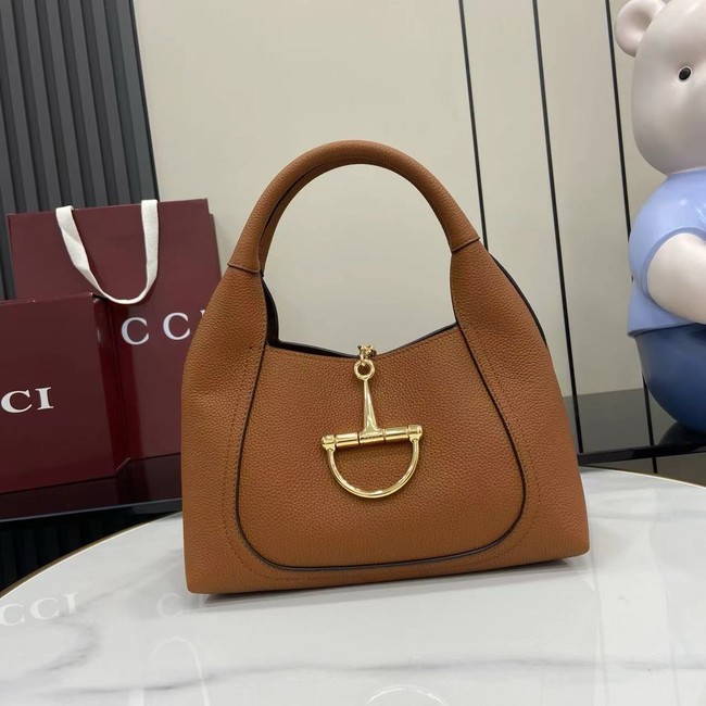 GUCCI SOFTBIT MEDIUM TOP HANDLE BAG 837467 Brown