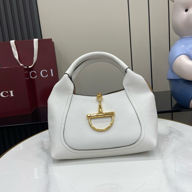 GUCCI SOFTBIT MEDIUM TOP HANDLE BAG 837467 White