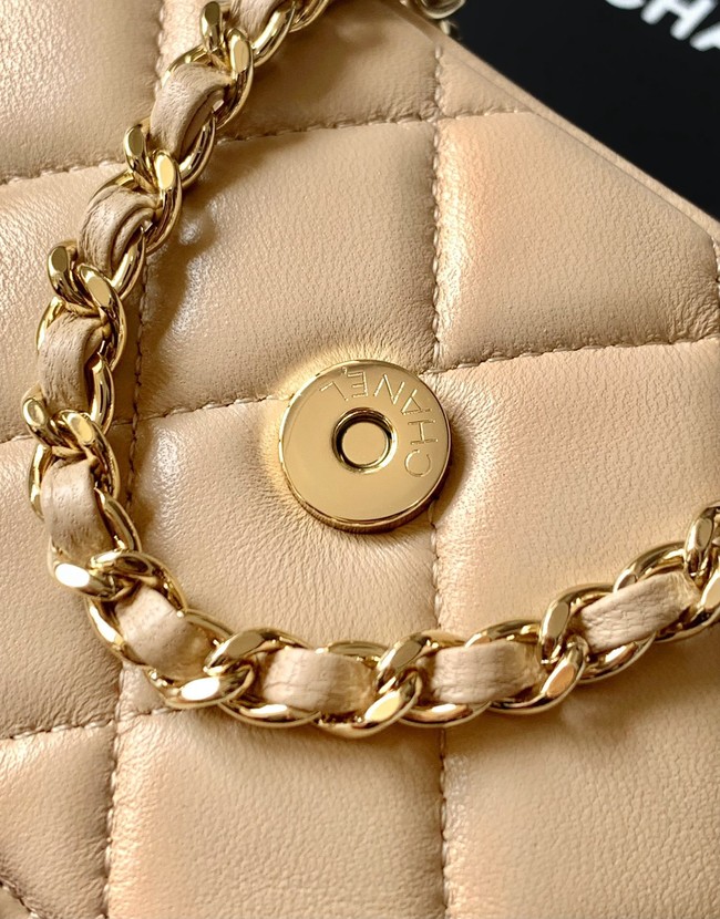 Chanel CLASSIC Original Lambskin 11.12 HANDBAG AS6563 light apricot