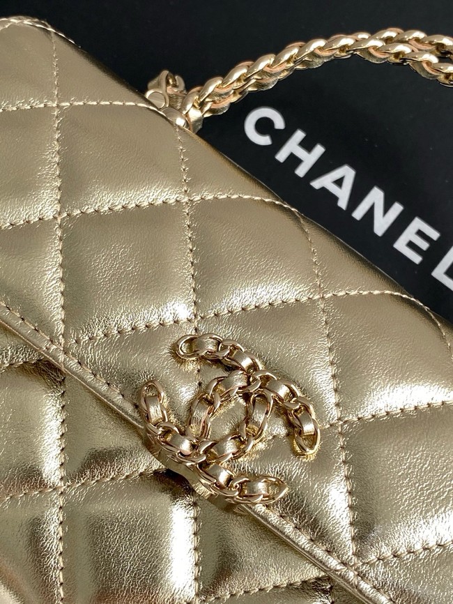 Chanel MINI FLAP BAG CLUTCH WITH CHAIN Gold-Tone Metal AP3238 gold