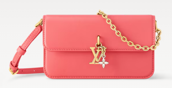 Louis Vuitton NEW Wallet On Chain LV Bloom M14581 Sweet Coral
