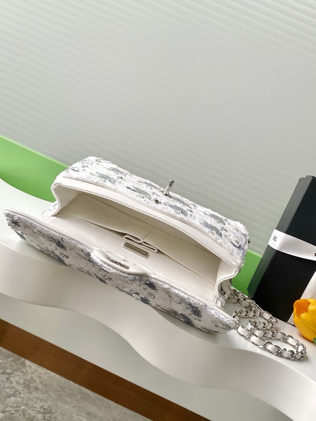 CHANEL Classic 11.12 Handbag A01112 Silver