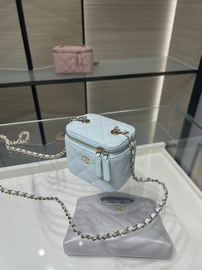 CHANEL Classic Small Vanity with Chain AP1340 blue
