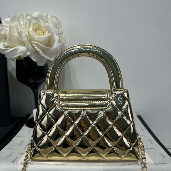 Chanel MINI SHOPPING BAG Patent leather AS4416 gold