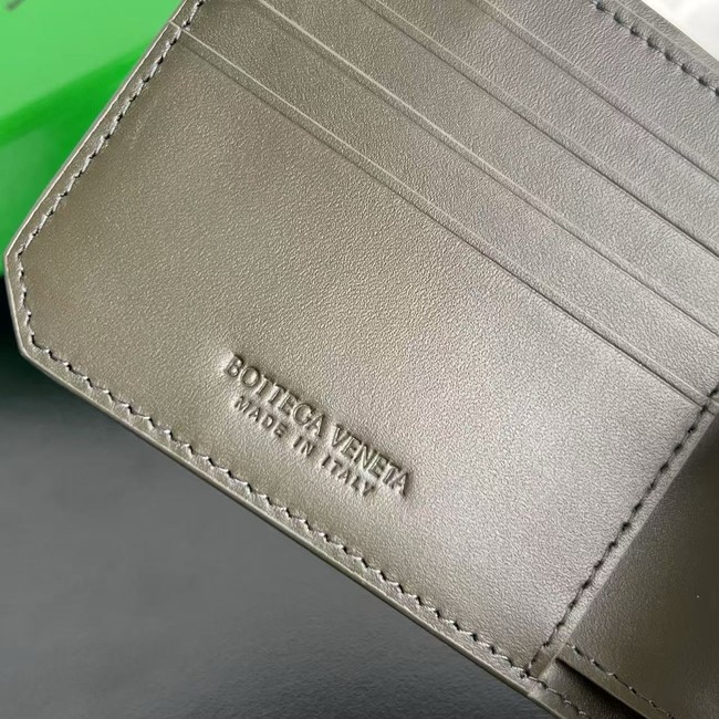 Bottega Veneta Intrecciato Bi-Fold Wallet With Coin Purse 749412 Dark green