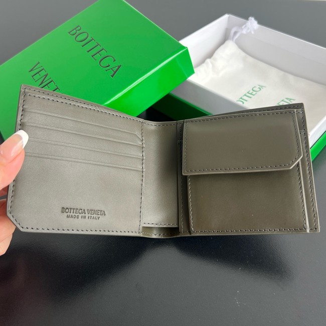 Bottega Veneta Intrecciato Bi-Fold Wallet With Coin Purse 749412 Dark green