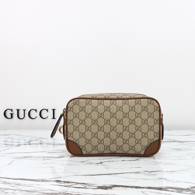 GUCCI Supreme canvas Clutche 821164 brown