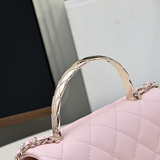 Chanel MINI FLAP BAG CLUTCH WITH CHAIN Gold-Tone Metal AS4591 pink
