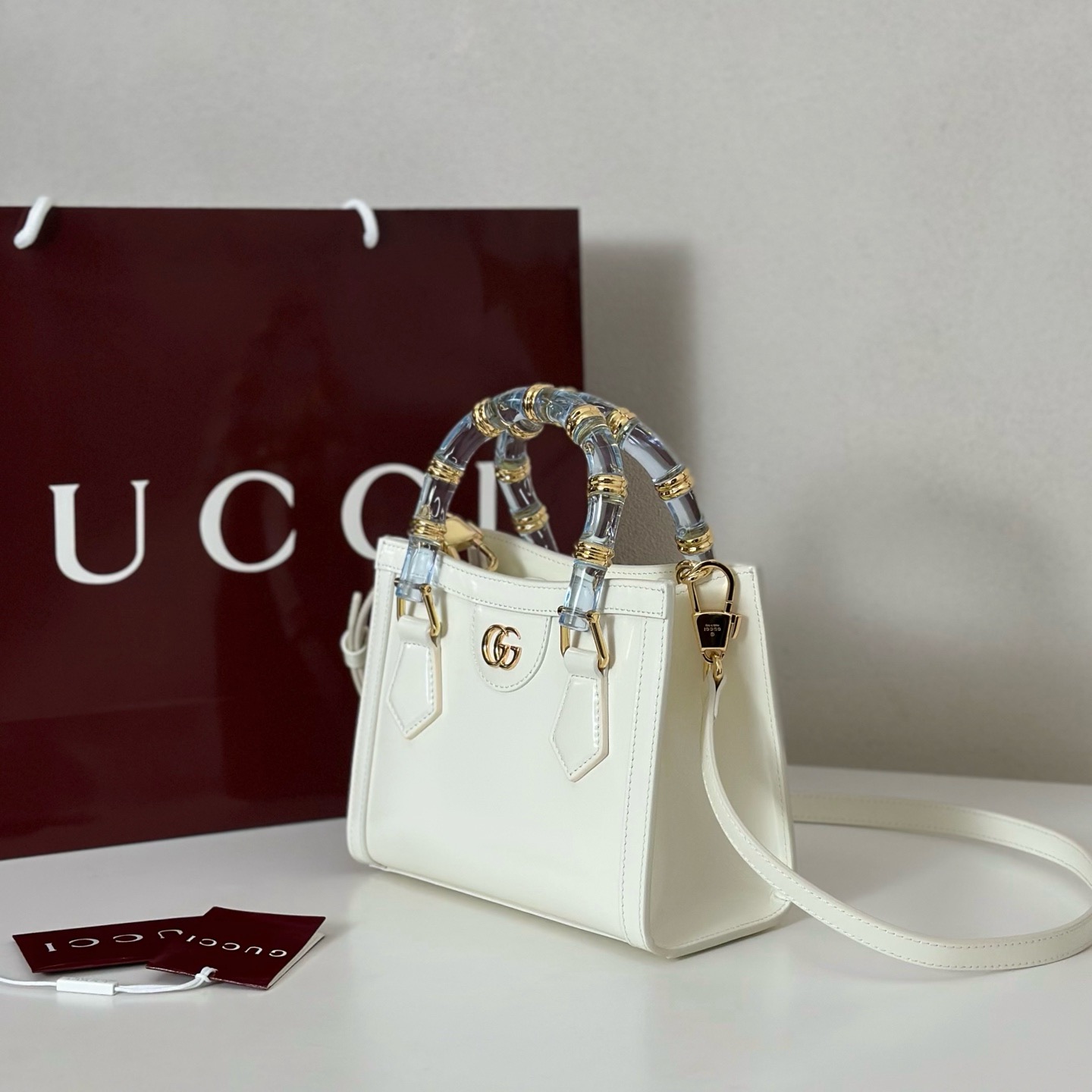 Gucci Diana small tote bag 832936 white