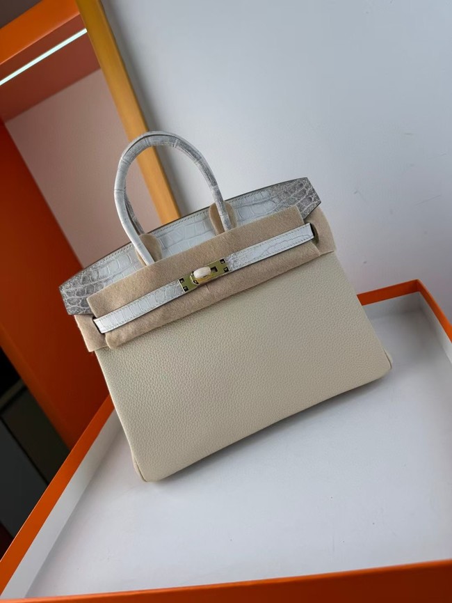 Hermes Birkin Bag Leather Nile crocodile&togo HBK2530-19