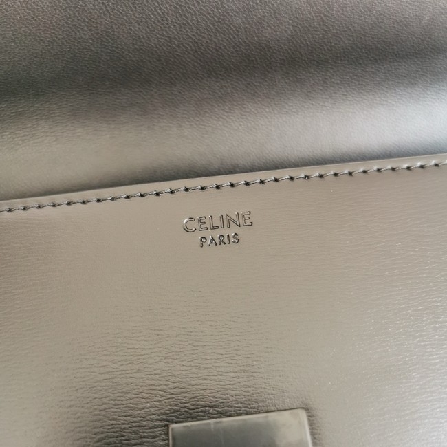 Celine CHAIN SHOULDER BAG TRIOMPHE IN SHINY CALFSKIN 197992 black&black Hardware