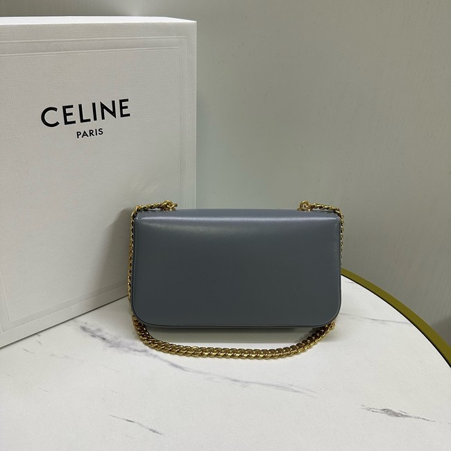 Celine CHAIN SHOULDER BAG TRIOMPHE IN SHINY CALFSKIN 197992 gray