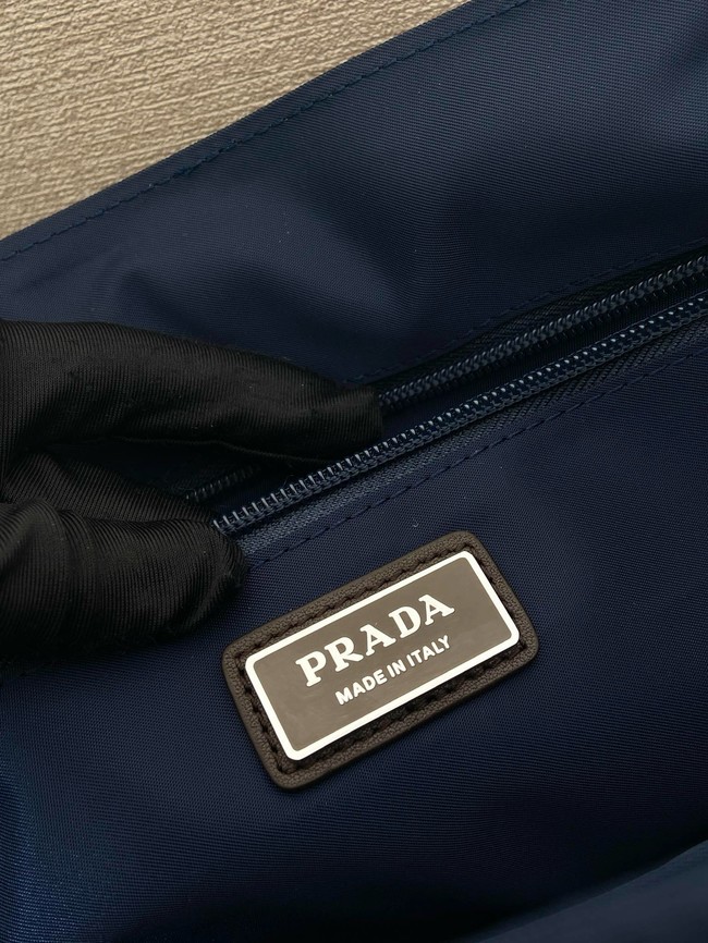 Prada Medium Re-Nylon and suede shoulder bag 2VD052A blue