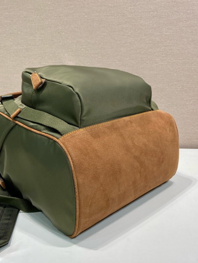 Prada Re-Nylon and Saffiano leather backpack 2VZ135 Musk Green 