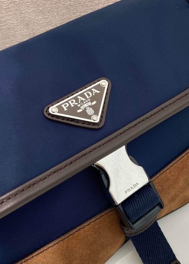Prada Re-Nylon and suede belt bag 2VH176 blue