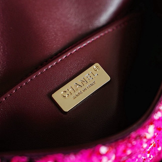 Chanel Fringed Sequins Flap Bag 24P 0888 pink