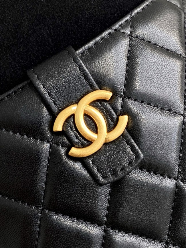 Chanel MINI TOTE BAG Suede Calfskin AS4742 black