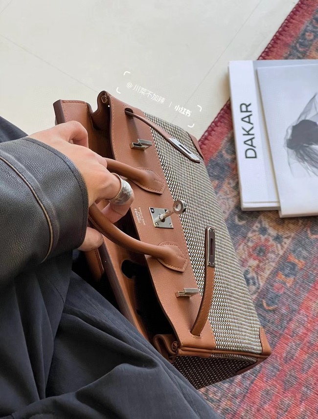 Hermes Birkin Bag togo Leather&Canvas 77886-4