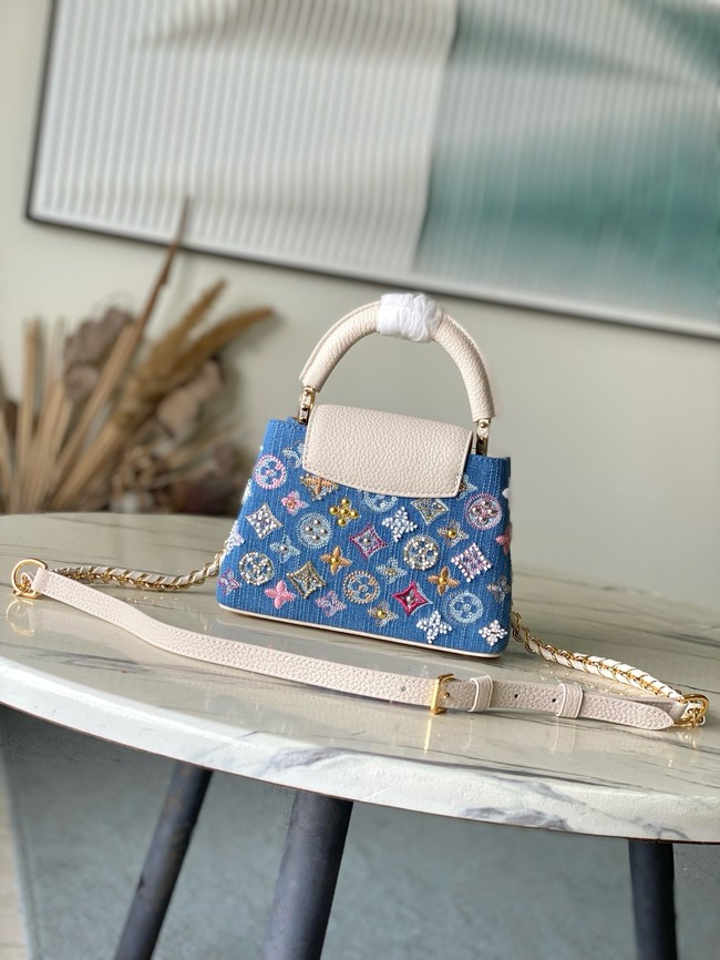 Louis Vuitton Capucines Mini M12938 white&Denim Blue