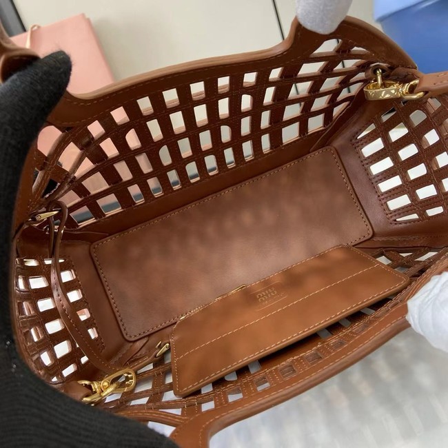 MIUMIU Leather basket 5BA294 tan