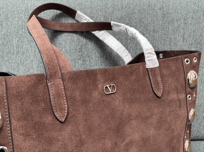 VALENTINO VLOGO velvet Shoulder Bag 3177 brown