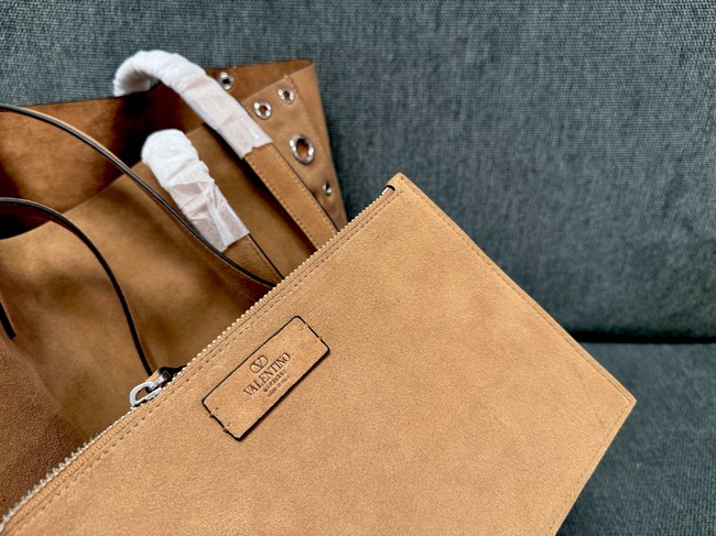 VALENTINO VLOGO velvet Shoulder Bag 3177 tan