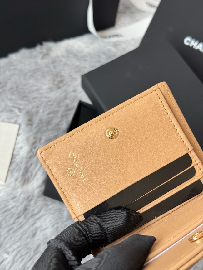 Chanel Leather Wallet A84058 Apricot