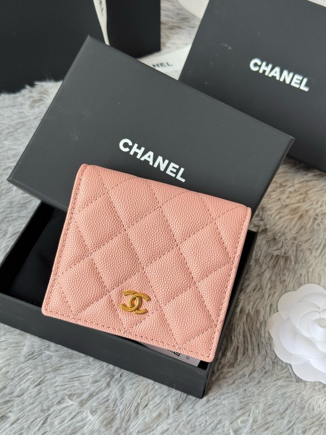Chanel Leather Wallet A84058 pink