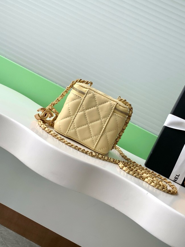 CHANEL Lambskin Small Vanity with Chain AP3941 yellow