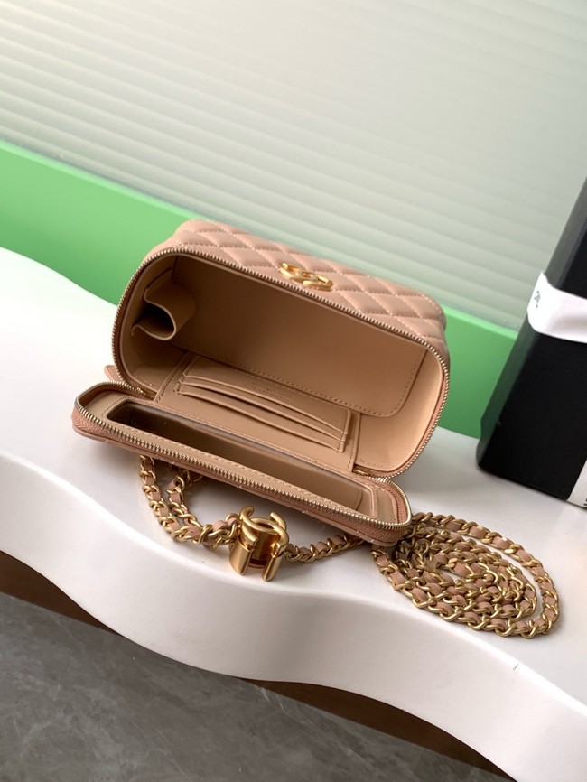 CHANEL Lambskin Vanity with Chain AP3940 Apricot