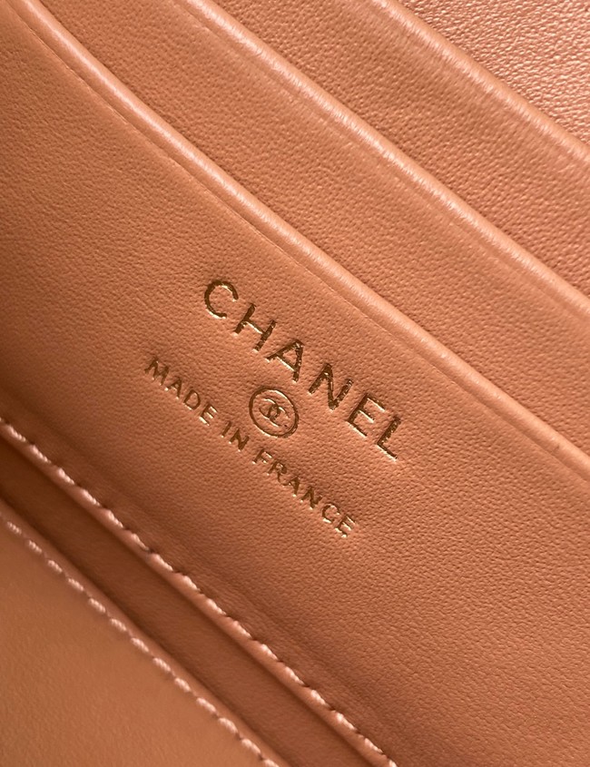 CHANEL MINI CLUTCH Grained Calfskin AP3940 brown