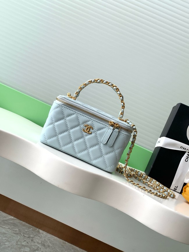 CHANEL Classic Small Vanity with Chain AP4799 light blue