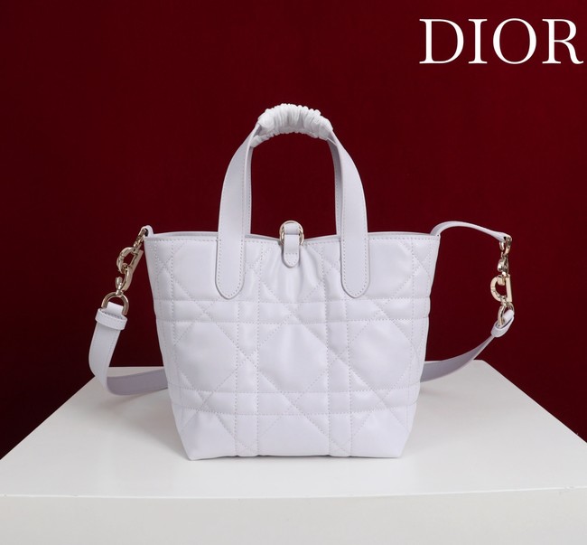 Small Dior Toujours Vertical Tote Bag M2835OSNW white