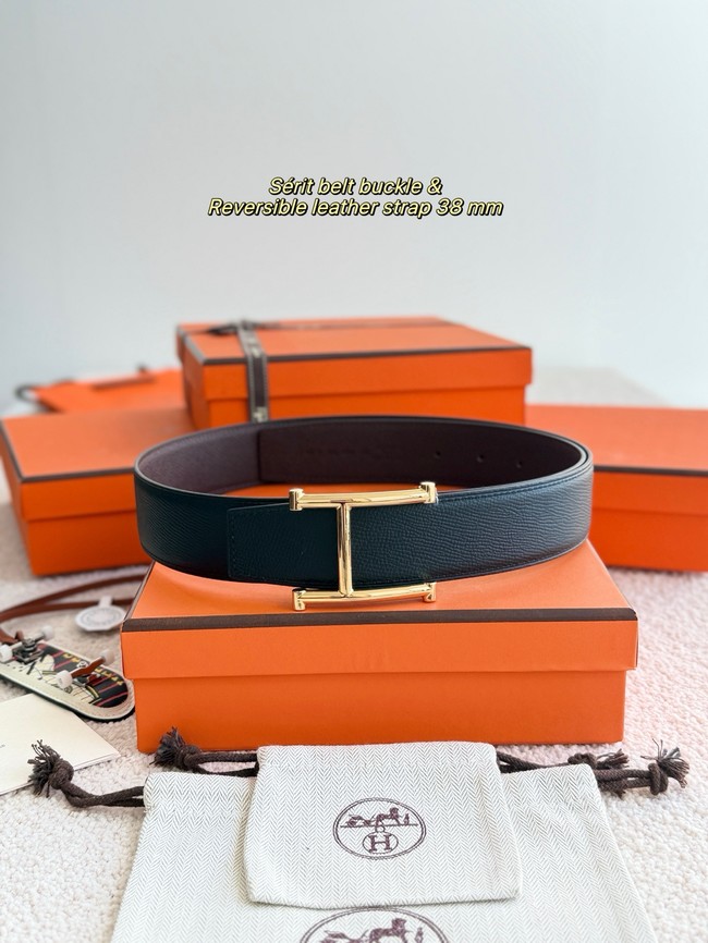 Hermes Epsom calfskin double-sided leather belt 66016