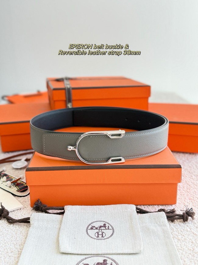 Hermes Epsom calfskin double-sided leather belt 66008