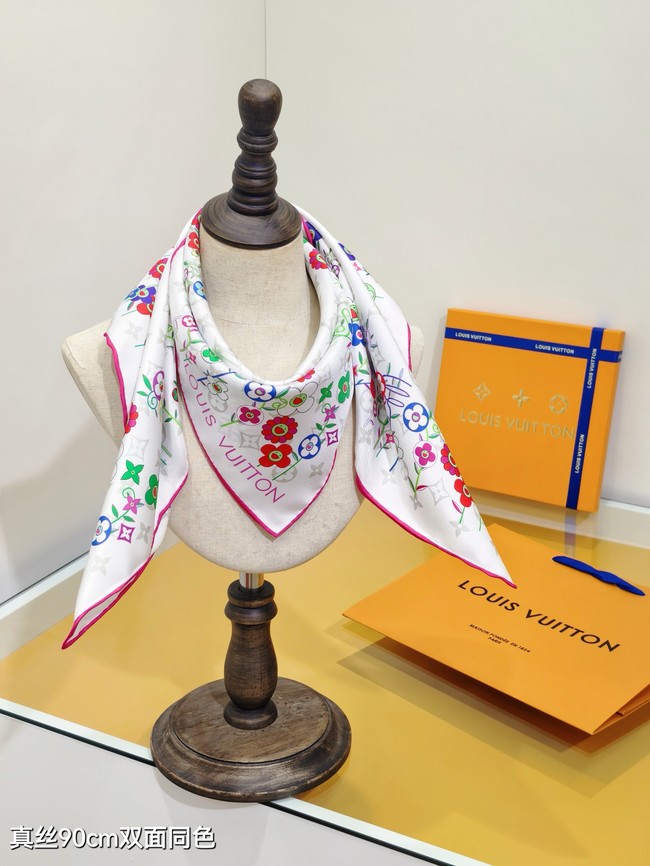 Louis Vuitton Square Scarf Silk Jacquard XT282