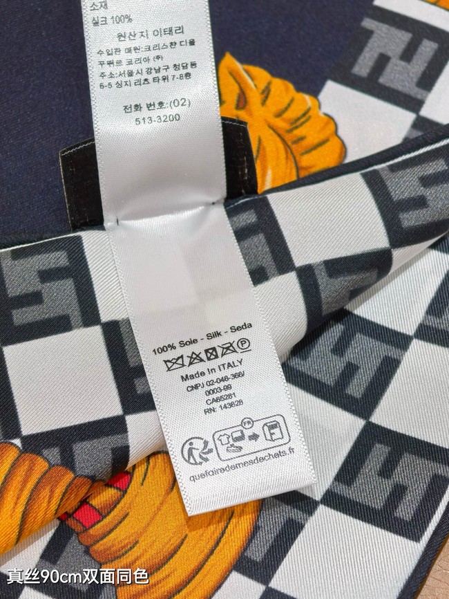 Fendi Square Scarf Silk Jacquard XT2895