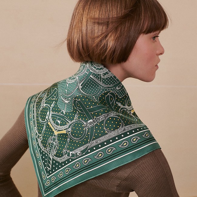 Hermes Shawl Cashmere and Silk Jacquard KY100