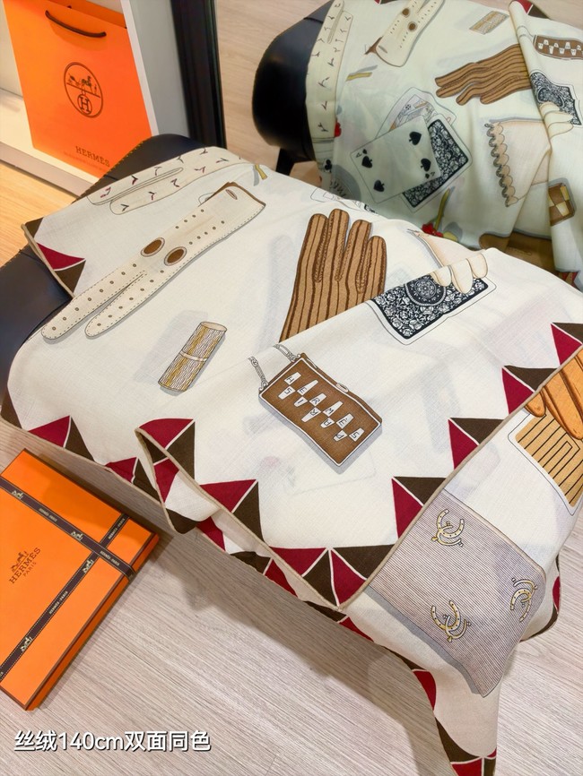 Hermes Shawl Cashmere and Silk Jacquard KY112