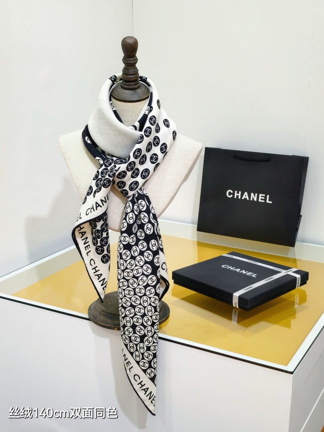 Chanel Square Scarf Silk Jacquard KY143
