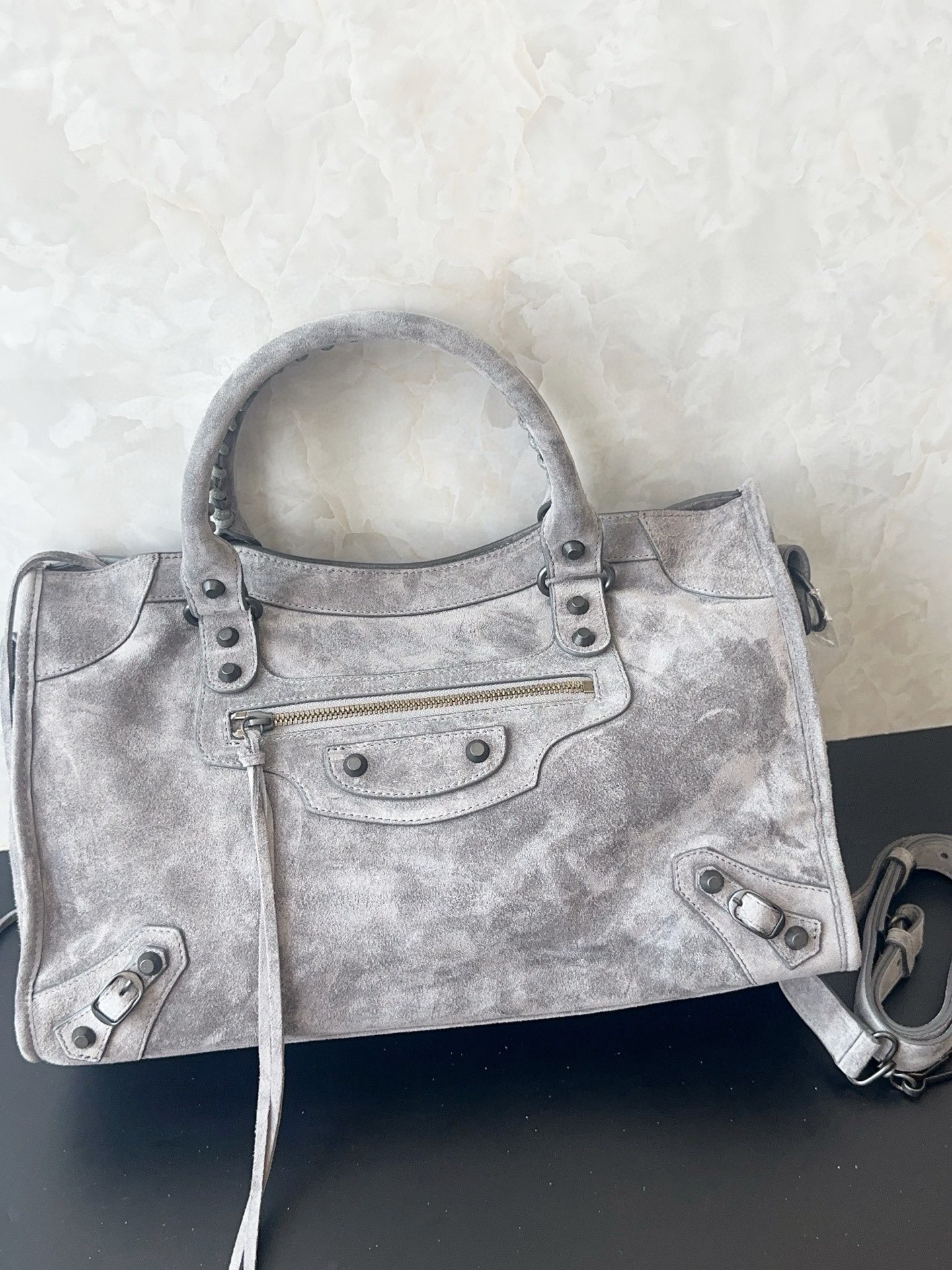 Balenciaga Le City Top Handle Bag B530 Gray