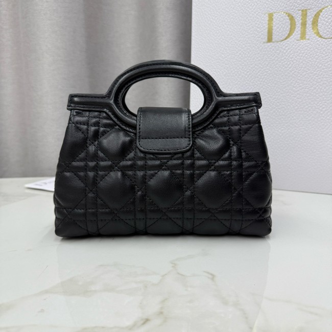 Dior Jolie Top Handle Mini Bag Cannage Lambskin S3123UN Black