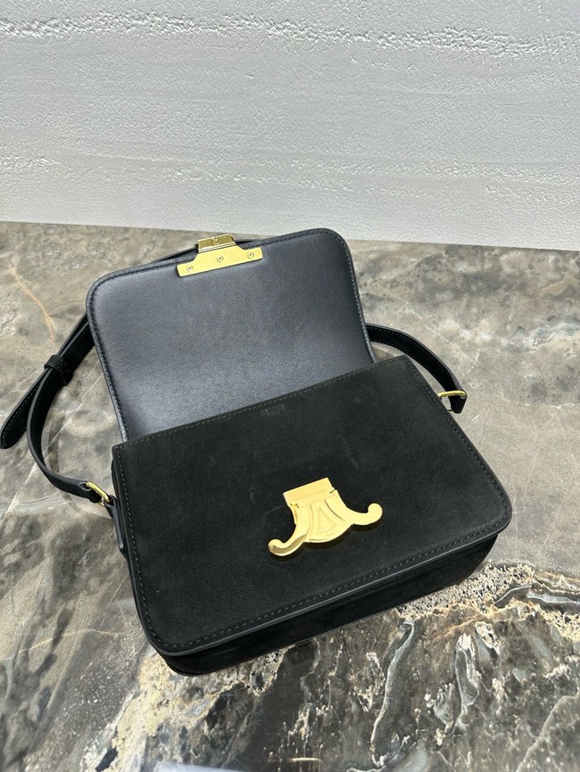 Celine TEEN TRIOMPHE BAG IN NUBUCK CALFSKIN 188423 black
