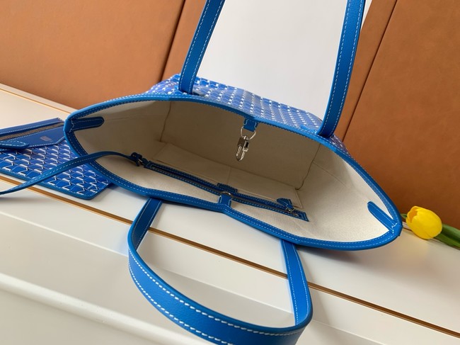 Goyard Calfskin Leather Tote Bag PM M8003 blue