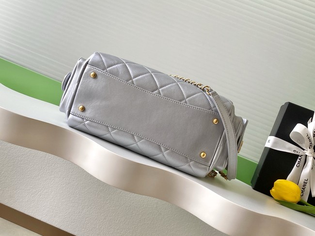 CHANEL Small Bowling Bag Lambskin AS5791 Silver