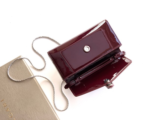 Bvlgari Serpenti Forever leather crossbody bag 289688 burgundy