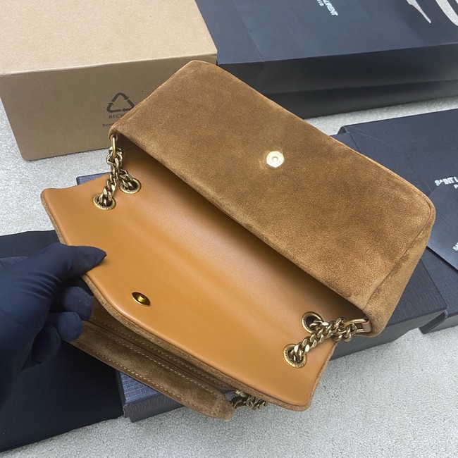 Saint Laurent CALYPSO small in plunged suede 734153 brown