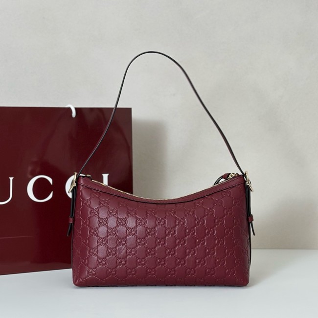 Gucci GG Emblem medium shoulder bag 847449 Rosso Ancora red